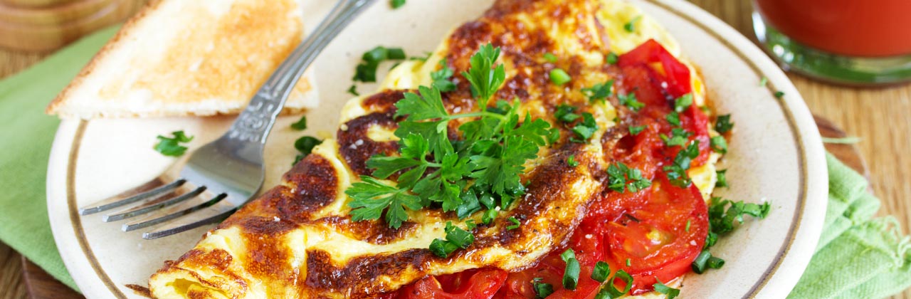 Tomaten-Omelett auf Kürbiskernbrot